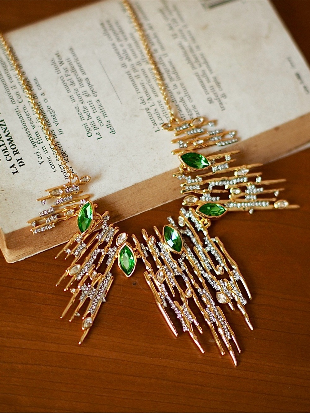 Alexis Bittar Gold Icicle Navette Bib Necklace